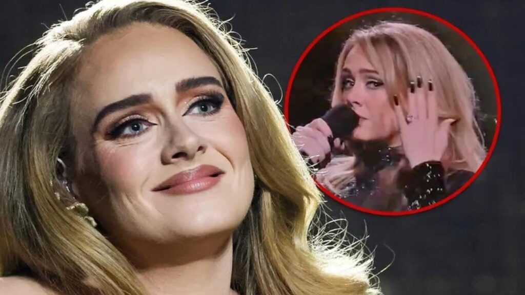 Adele’den dikkat çeken hareket! Elmas nişan yüzüğünü bu türlü gösterdi