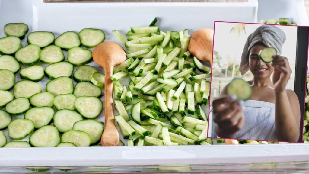 Donmuş salatalıkla viral yüz masajı! Dondurulmuş salatalık yüze sürülürse ne olur?